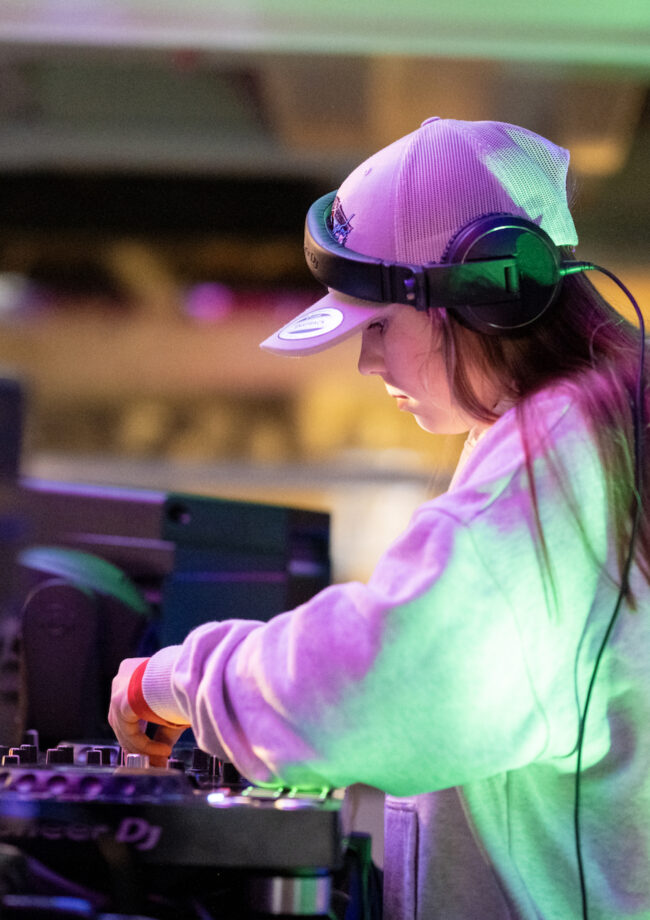 Young person attending DJ Workshop at Bronte Youth and Community Centre based in Liverpool City Centre