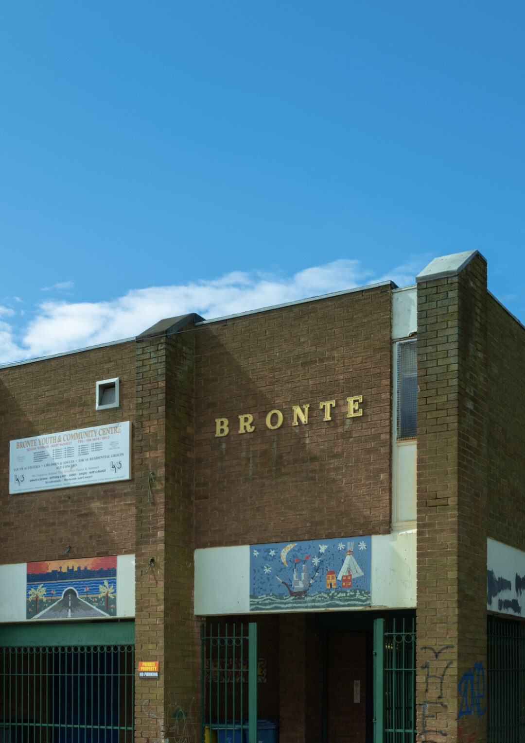 Exterior shot of the front entrance of The Bronte Youth and Community Centre based on Trowbridge Street near the Bullring in Liverpool City Centre