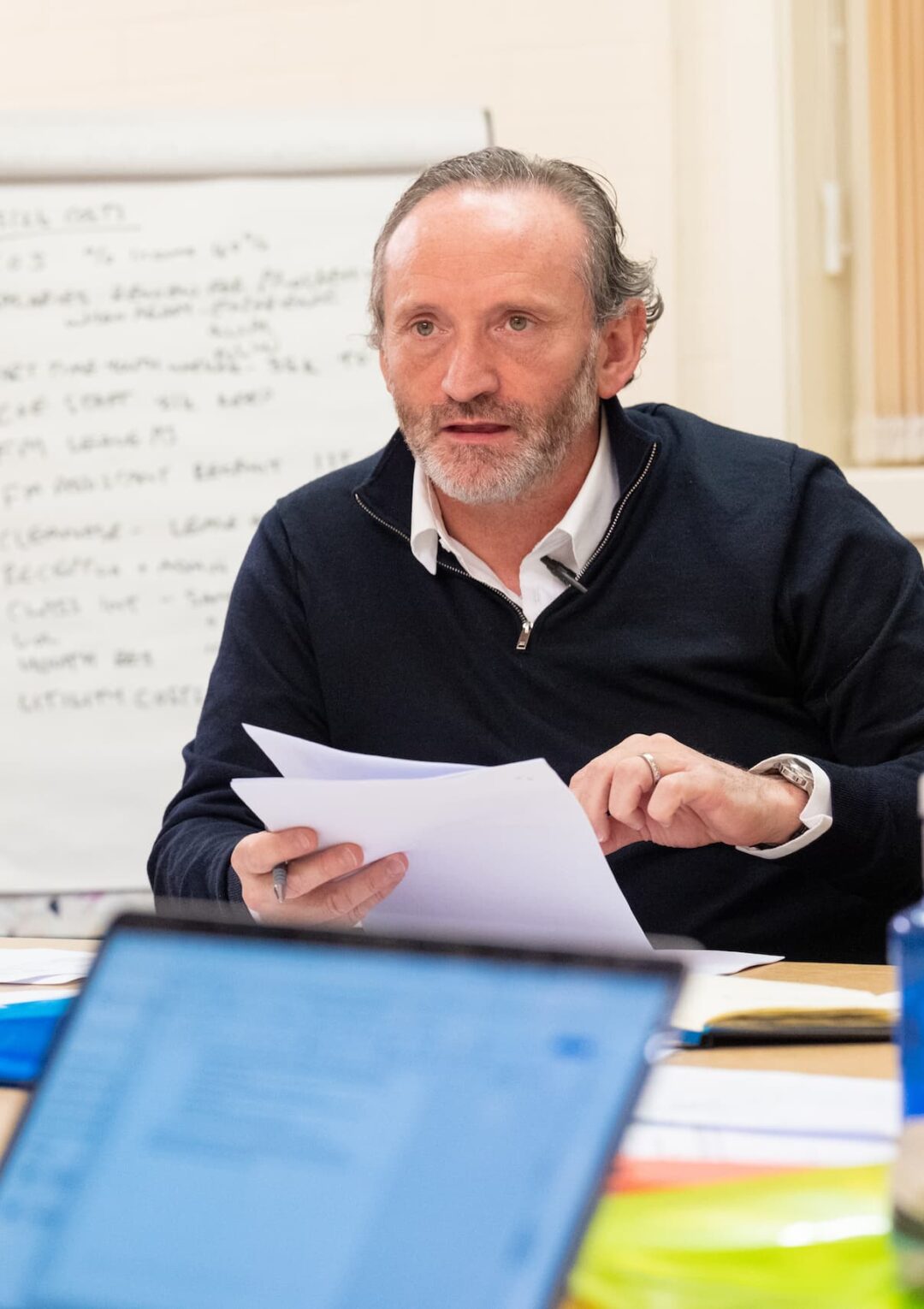 A member of the Bronte Board during a board meeting at The Bronte Youth and Community Centre based in Liverpool City Centre