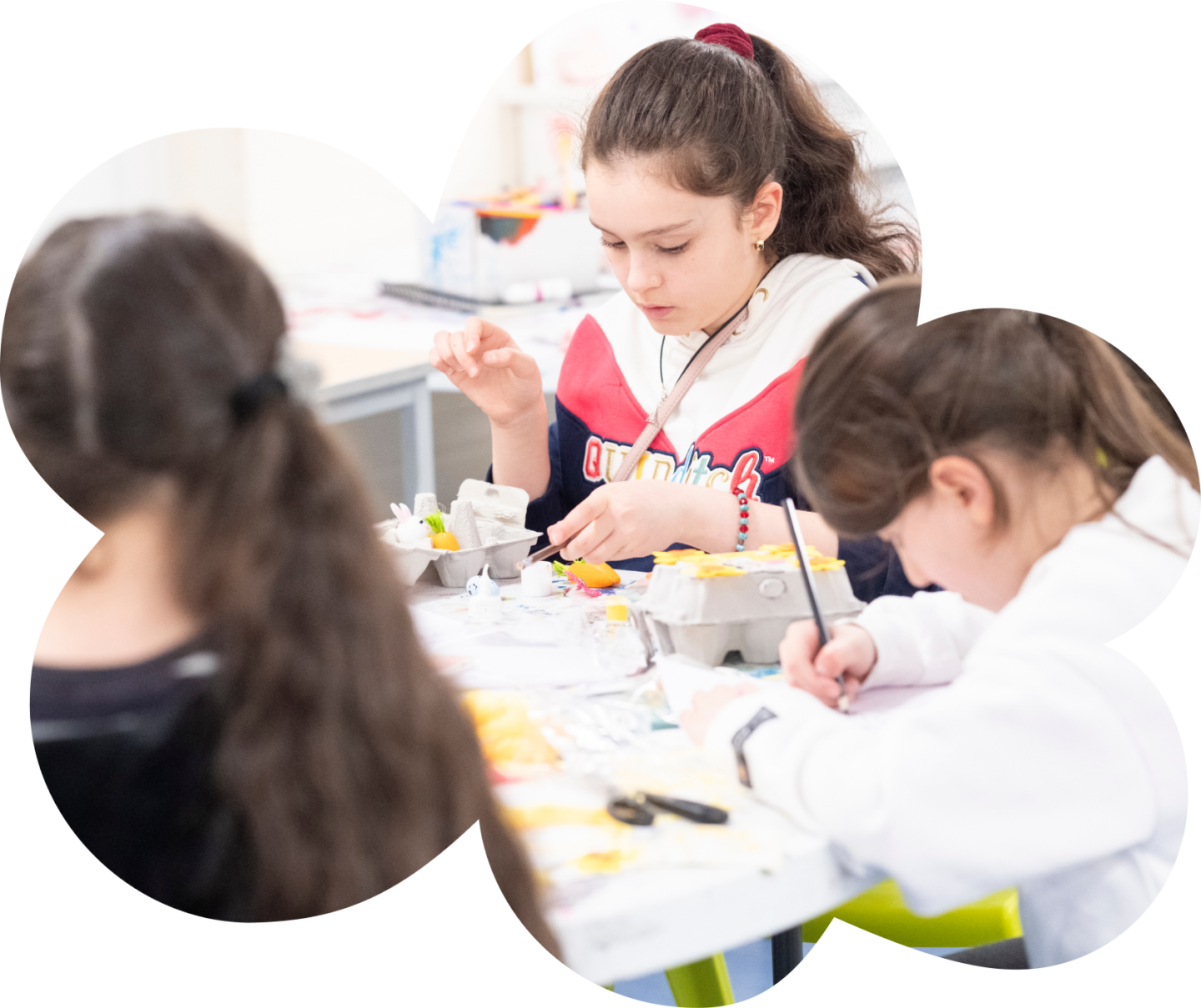 A group of young people doing crafts and painting at The Bronte Youth and Community Centre based in Liverpool City Centre