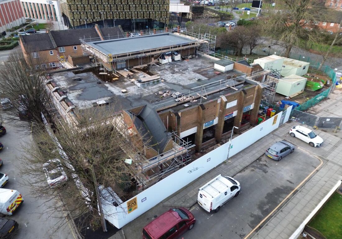 Aerial drone images of the current renovation happening at the front entrance to The Bronte Youth and Community Centre. This entrance is based on Trowbridge Street.